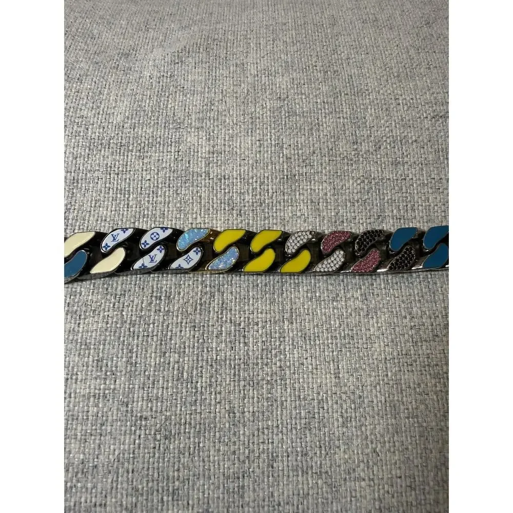 Louis Vuitton Monogram Chain Bracelet Multicolor Gunmetal